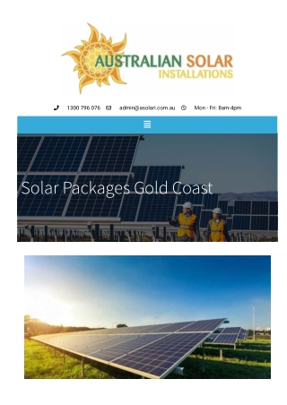 Solar Packages Gold Coast