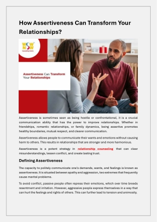 How Assertiveness Can Transform Your Relationships?