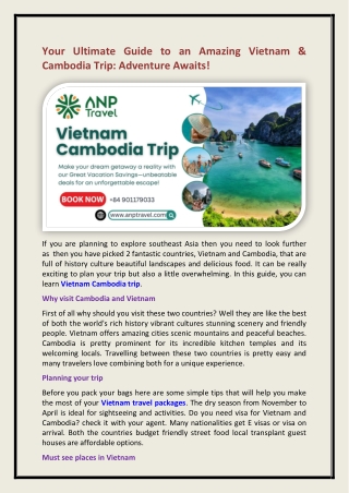Vietnam Cambodia trip