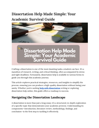 Dissertation Help Made Simple_ Your Academic Survival Guide