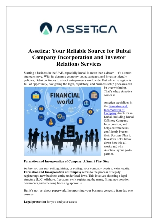 Connect with Us for Dubai Offshore Company Incorporation Help