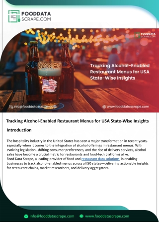Tracking Alcohol-Enabled Restaurant Menus for USA State-Wise Insights