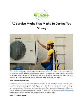 AC Service Myths That Might Be Costing You Money