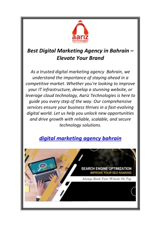 Best Digital Marketing Agency in Bahrain – Elevate Your Brand