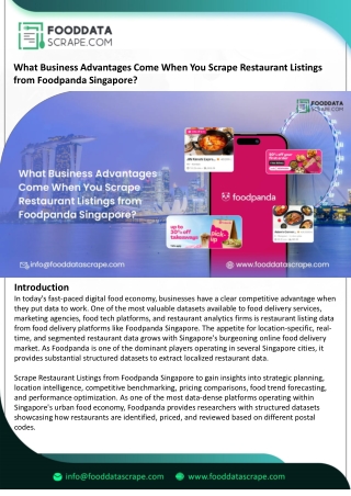 What Business Advantages Come When You Scrape Restaurant Listings from Foodpanda Singapore