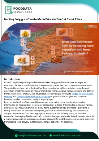 Tracking Swiggy vs Zomato Menu Prices in Tier-1 & Tier-2 Cities