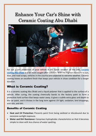 Enhance Your Car’s Shine with Ceramic Coating Abu Dhabi
