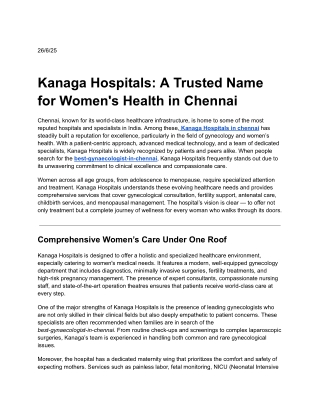 Kanaga Hospitals_ A Trusted Name for Women's Health in Chennai