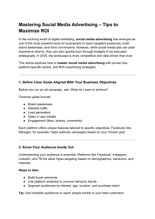 Mastering Social Media Advertising – Tips to Maximize ROI