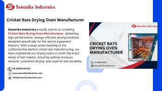 Cricket Bats Drying Oven Manufacturer