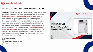 Industrial Testing Oven Manufacturer