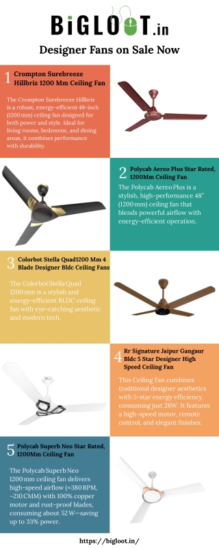 Designer Fans on Sale Now - Big Loot