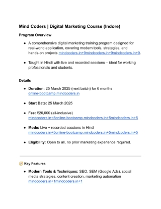 Best Digital Marketing Course in Indore