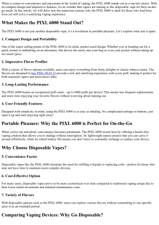 Portable Pleasure: Why the PIXL 6000 is Perfect for On-the-Go