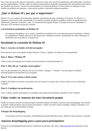 Instala la extensión de Helium 10 y descubre productos ganadores
