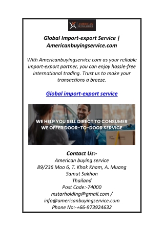 Global Import-export Service | Americanbuyingservice.com