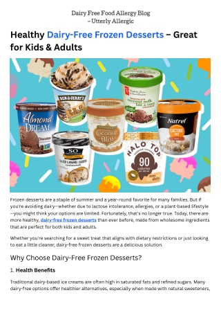 Healthy Dairy-Free Frozen Desserts – Great for Kids & Adults