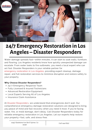 24/7 Emergency Restoration in Los Angeles – Disaster Responders