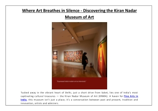 Where Art Breathes in Silence - Discovering the Kiran Nadar Museum of Art