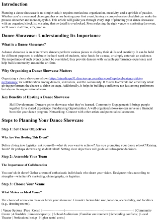 Planning Your Dance Showcase: An Organized Checklist