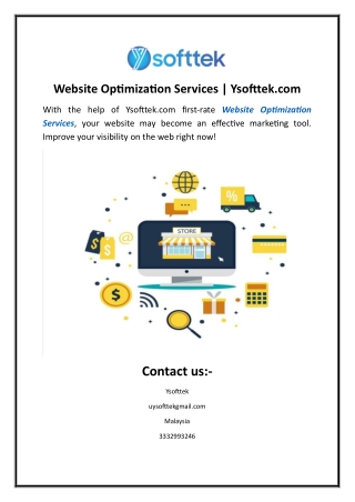 Website Optimization Services | Ysofttek.com