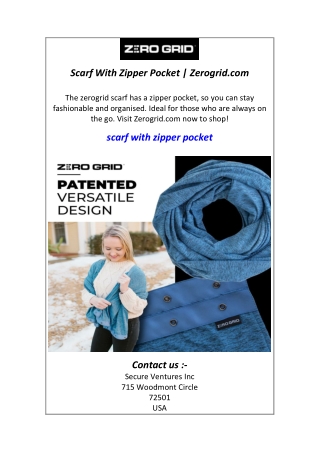 Scarf With Zipper Pocket Zerogrid.com