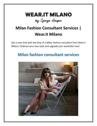 Milan Fashion Consultant Services