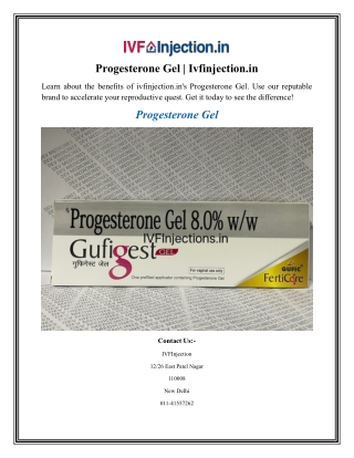 Progesterone Gel  Ivfinjection.in