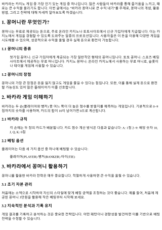 바카라 꽁머니로 큰 수익 내기