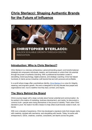 Chris Sterlacci: Mastering the Art of Authentic Branding & Purpose-Driven Growth