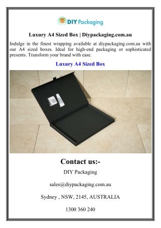 Luxury A4 Sized Box  Diypackaging.com.au