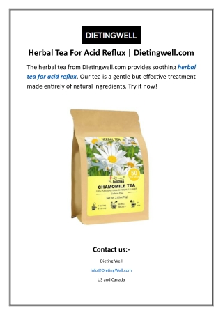 Herbal Tea For Acid Reflux | Dietingwell.com