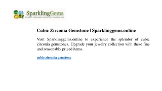 Cubic Zirconia Gemstone Sparklinggems.online
