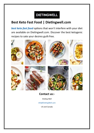 Best Keto Fast Food | Dietingwell.com