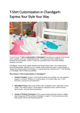 T-Shirt Customization in Chandigarh Express Your Style Your Way