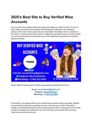 2025’s Best Site to Buy Verified Wise Accounts (1)