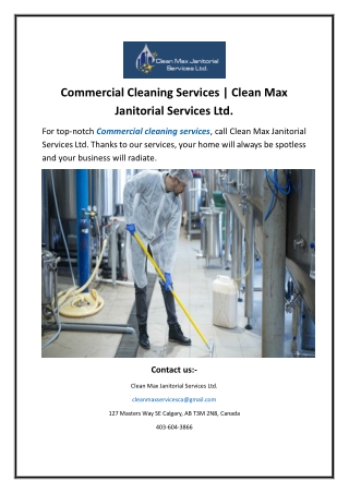 Commercial Cleaning Services | Clean Max Janitorial Services Ltd.