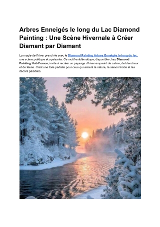 Arbres Enneigés le long du Lac Diamond Painting _ Une Scène Hivernale à Créer Diamant par Diamant