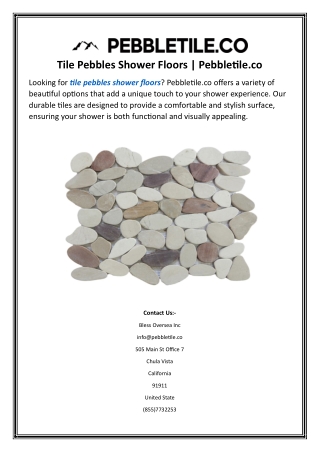 Tile Pebbles Shower Floors Pebbletile.co.