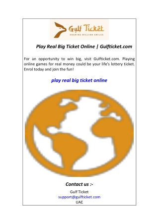 Play Real Big Ticket Online  Gulfticket.com