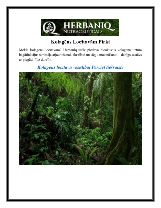 Kolagēns Locītavām Pirkt