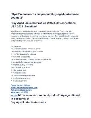 _Buy Aged LinkedIn Profiles With 8.90 Connections  USA 2026  Benefited
