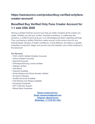 Benefited Buy Verified Only Fans Creator Account for 1.1 sale USA 2026