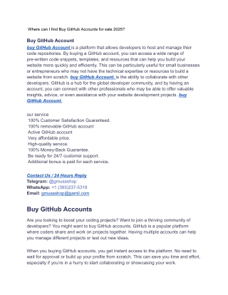 _Where can I find Buy GitHub Accounts for sale 2025_