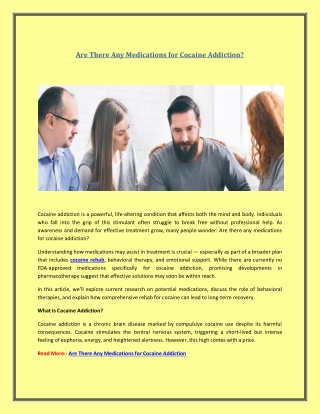 Are There Any Medications for Cocaine Addiction?