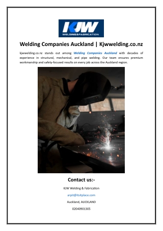 Welding Companies Auckland | Kjwwelding.co.nz
