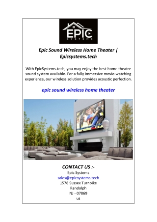 Epic Sound Wireless Home Theater  Epicsystems.tech