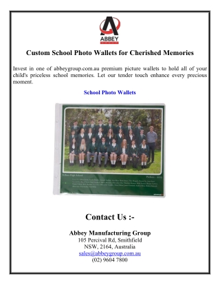 Custom School Photo Wallets for Cherished Memories