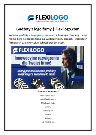 Gadżety z logo firmy  Flexilogo.com.