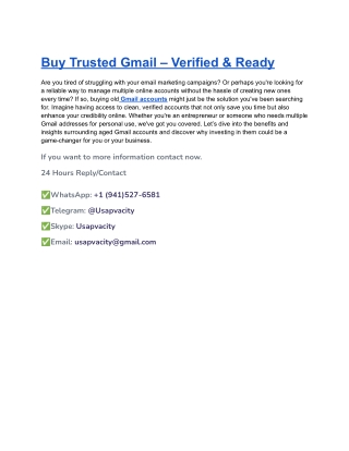 Buy Trusted Gmail – Verified & Ready